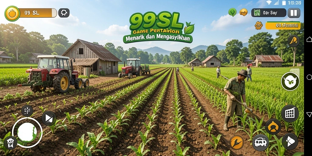 Tampilan gameplay 99SL yang seru dalam mengelola pertanian.