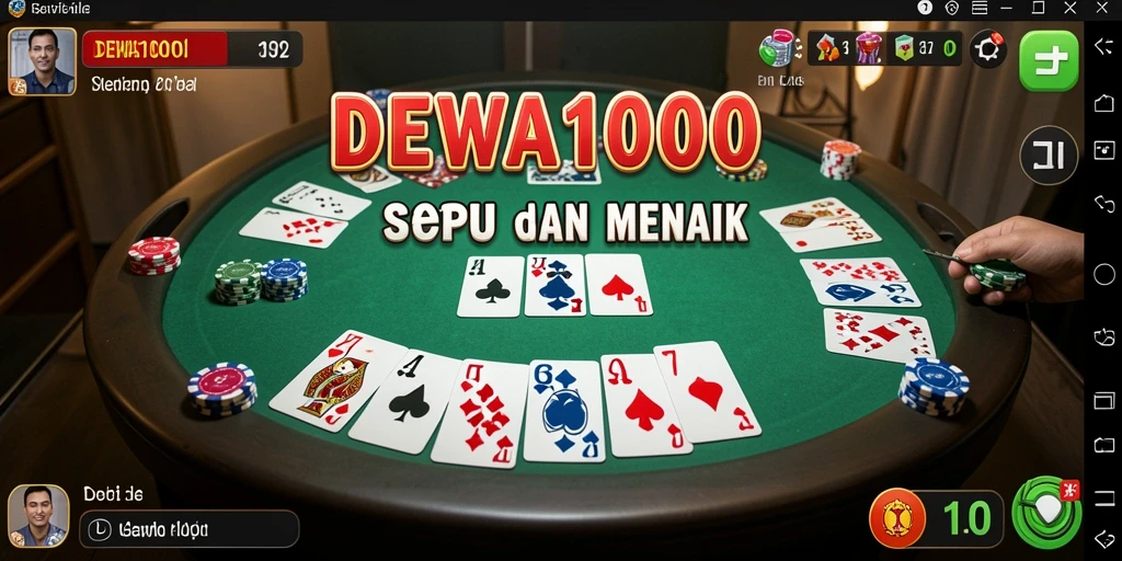 Tampilan gameplay menarik DEWA1000 dengan suasana Gaple.