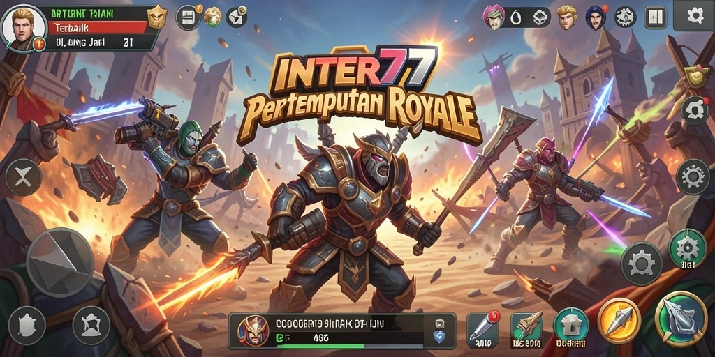 Screenshot INTER77 menampilkan aksi seru pertempuran Battle Royale.