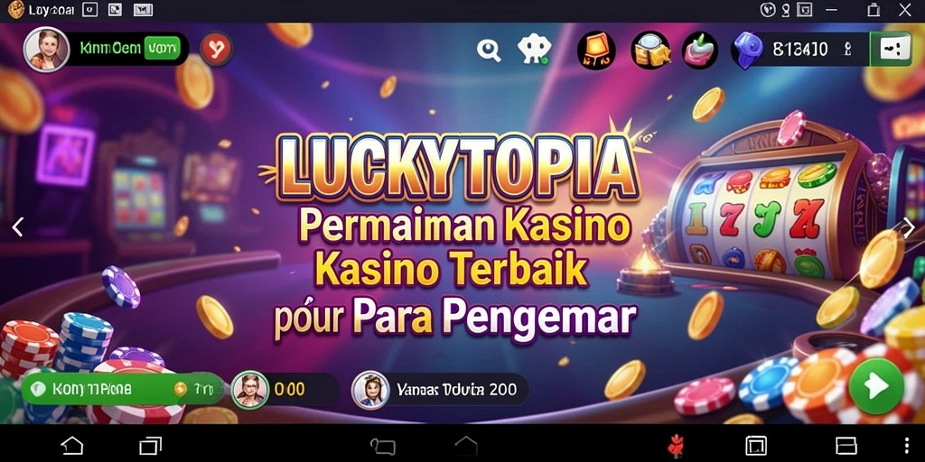 Screenshot LUCKYTOPIA menampilkan gameplay seru di kasino virtual.