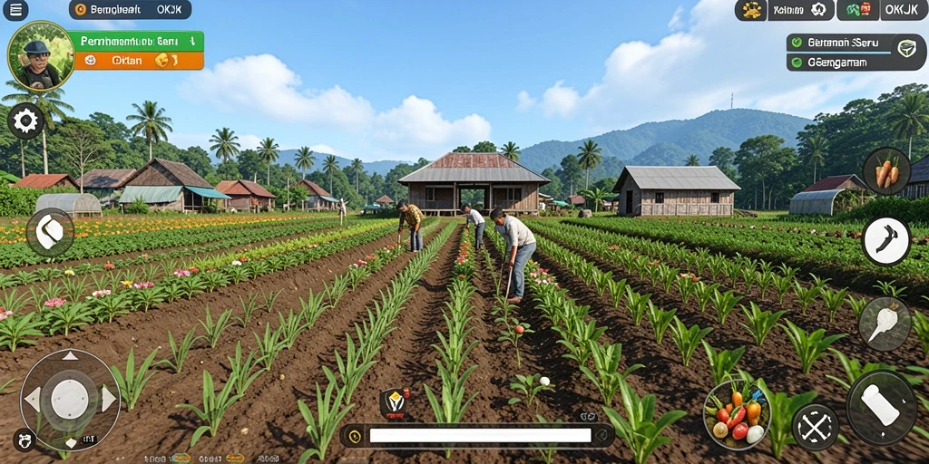 Tangkap momen seru dalam gameplay bertani di OKJK.