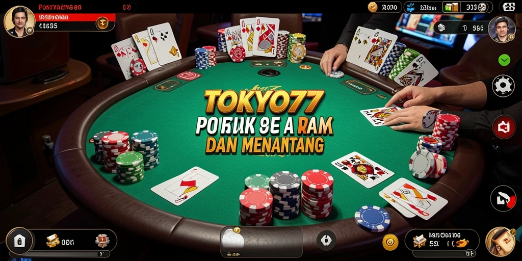Tampilan permainan poker yang mendebarkan di TOKYO77.