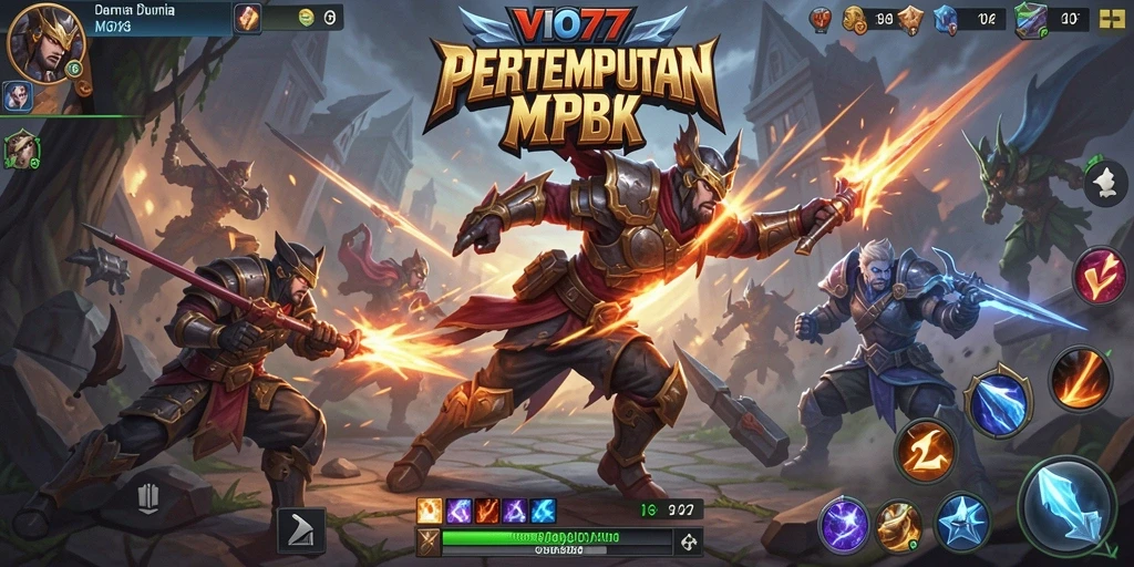 Tampilan gameplay seru di arena MOBA VIO77.